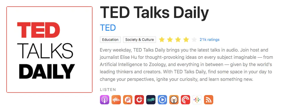 Berbagai macam thumbnail TED Talks dengan berbagai topik