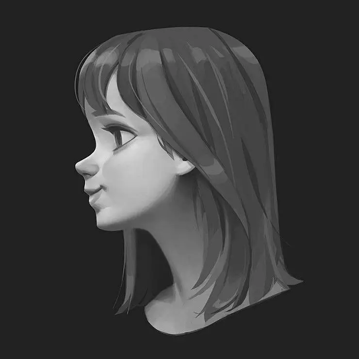 Ekspresi Artistik dalam Anime Girl Side View Lukisan anime gadis dari samping dengan gaya yang unik dan artistik.
