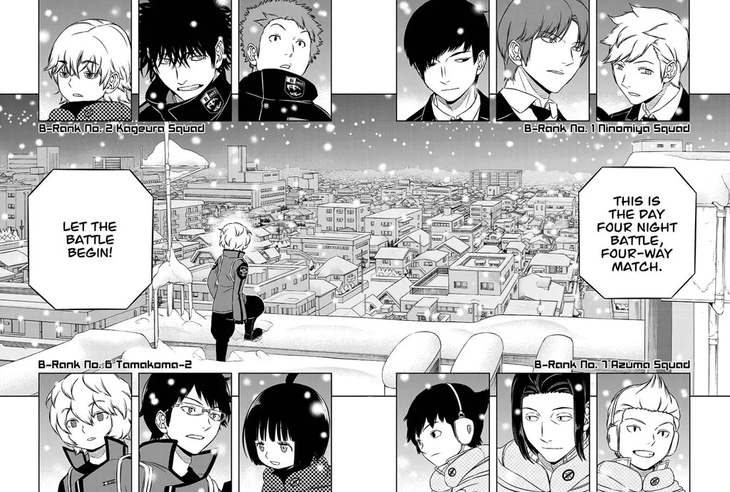 Panel manga World Trigger yang menampilkan ekspresi karakter