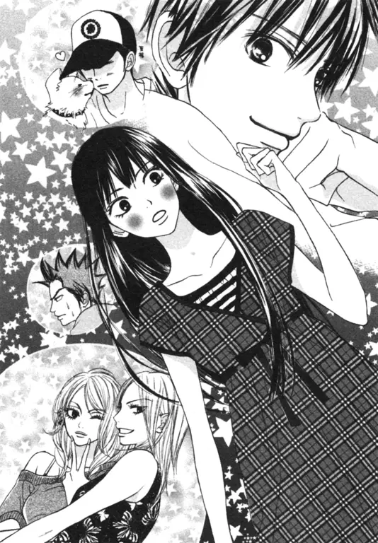 Gambar panel manga Kimi ni Todoke yang menunjukkan ekspresi Sawako