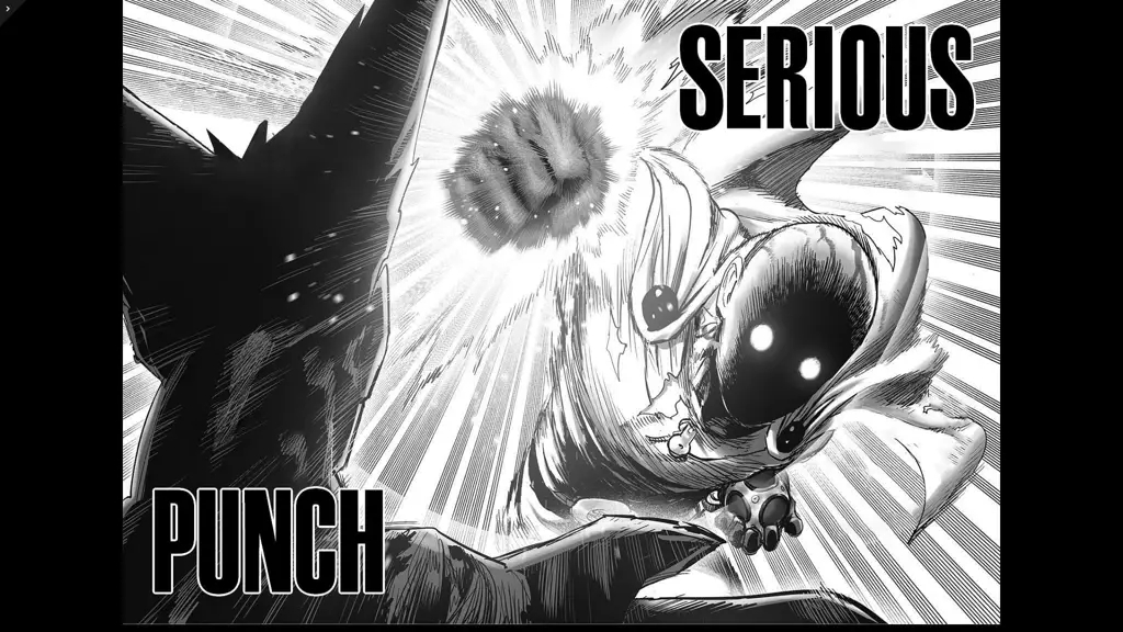 Gambar Saitama dengan ekspresi serius