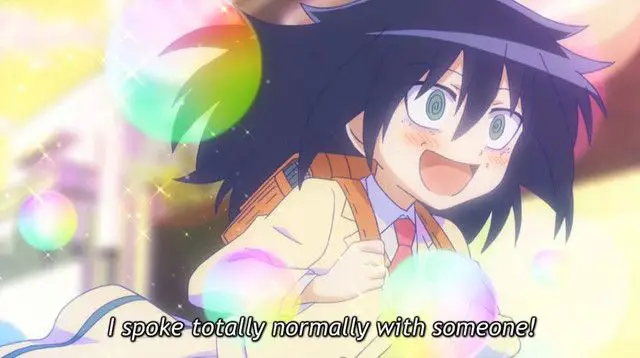 Momen canggung Tomoko Kuroki di anime Watamote