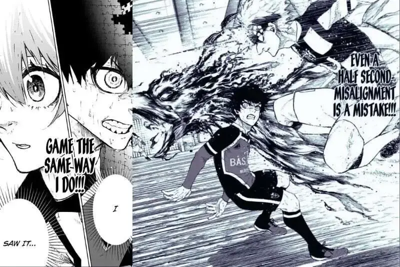 Ekspresi wajah karakter yang menggambarkan emosi dan tekanan Ekspresi para karakter di Blue Lock chapter 226