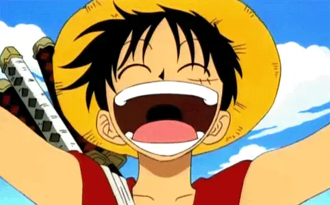 Ekspresi wajah lucu Luffy