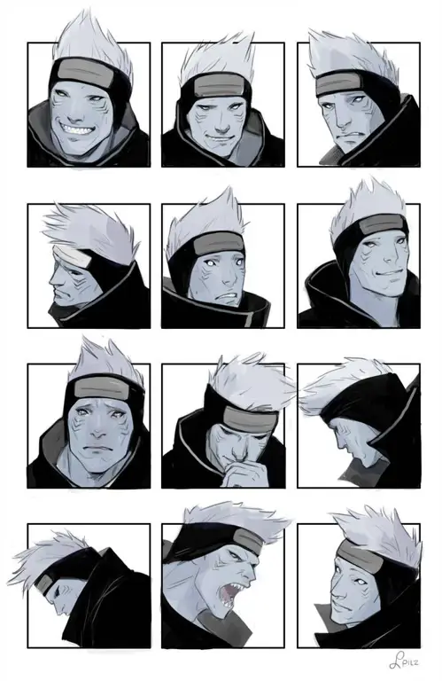 Gambar berbagai ekspresi wajah Naruto dalam berbagai situasi