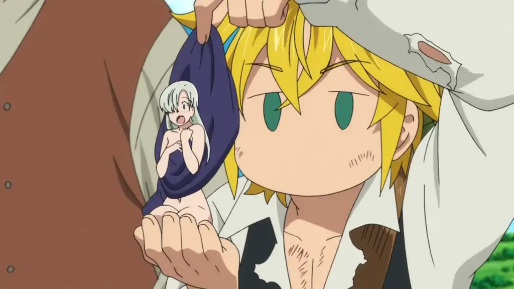 Gambar Elizabeth dan Meliodas bersama