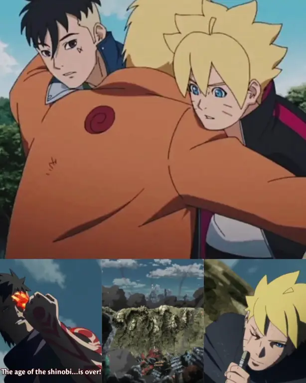 Momen emosional para karakter Boruto dalam episode 123.