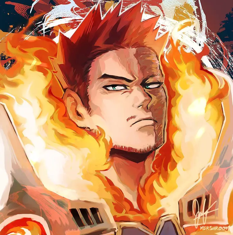 Gambar Endeavor, pahlawan nomor satu dalam My Hero Academia