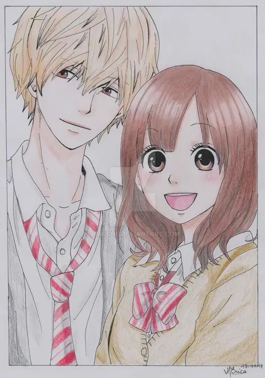 Gambar Erika dan Kyoya bersama