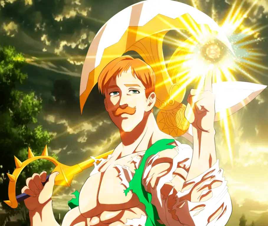 Gambar Escanor dalam wujud The One dari anime The Seven Deadly Sins