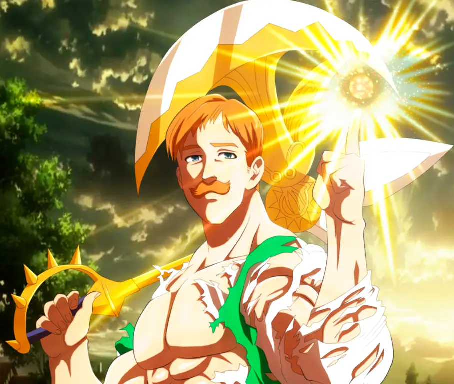 Gambar Escanor yang sedang sedih dari anime The Seven Deadly Sins