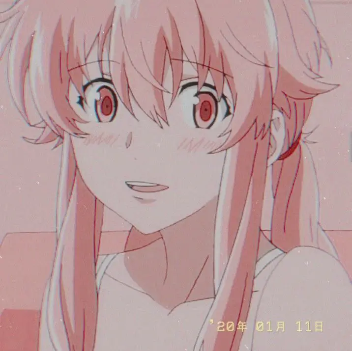 Gambar estetika Yuno Gasai dengan nuansa tahun 1998