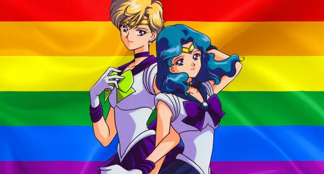 Gambar yang menunjukkan berbagai contoh representasi LGBTQ+ dalam anime