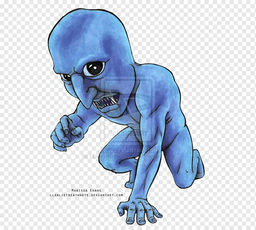 Contoh fan art Ao Oni dari penggemar Indonesia