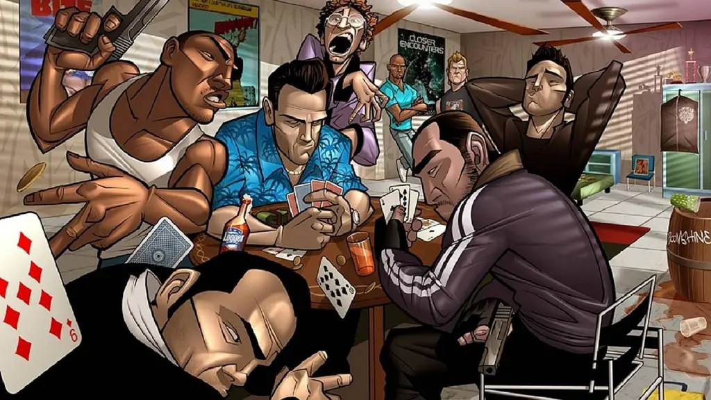 Gambar fan art GTA dengan gaya anime