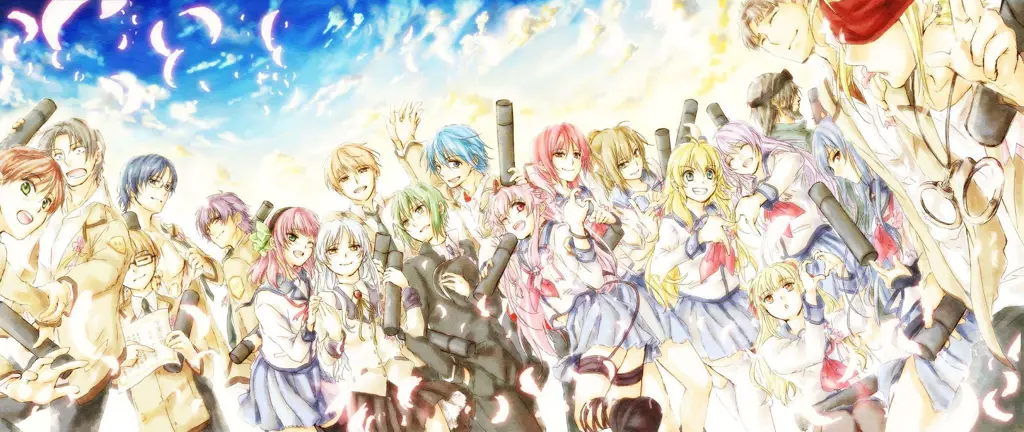 Gambar penggemar yang menampilkan karakter Angel Beats!