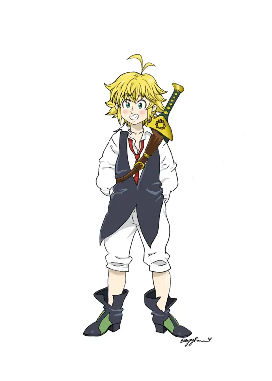 Gambar fan art Meliodas dari Seven Deadly Sins