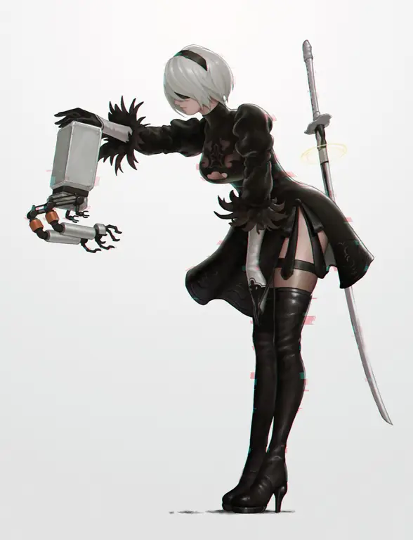 Gambar fanart 2B dari game Nier Automata