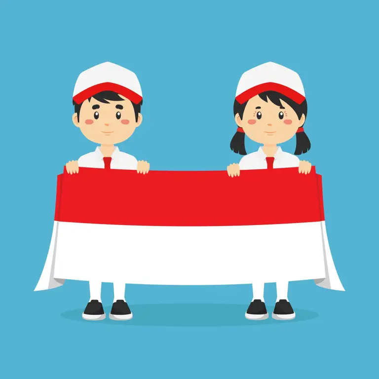 Fanart anime dengan bendera Indonesia