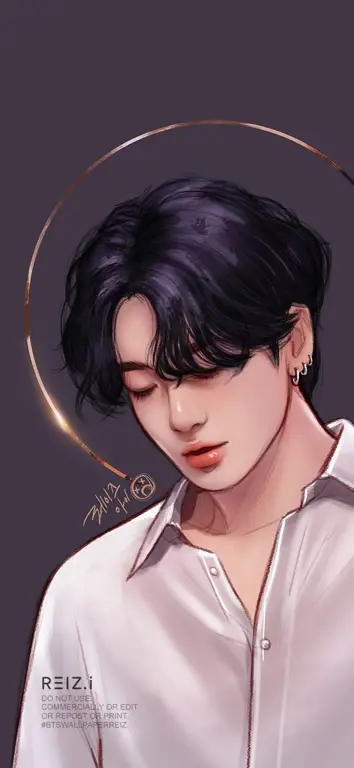 Gambar fanart Jungkook bergaya anime