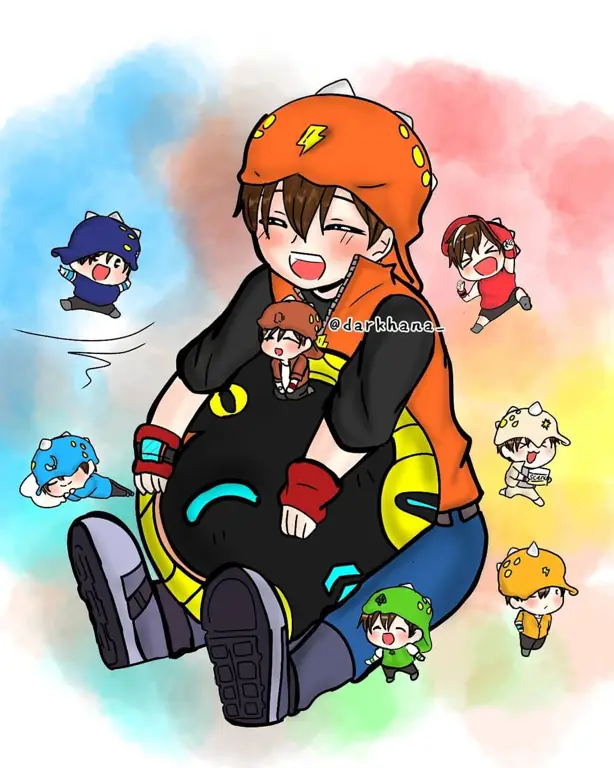 Gambar fanart chibi Boboiboy yang lucu dan menggemaskan