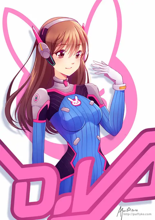 Gambar fanart D.Va dari game Overwatch