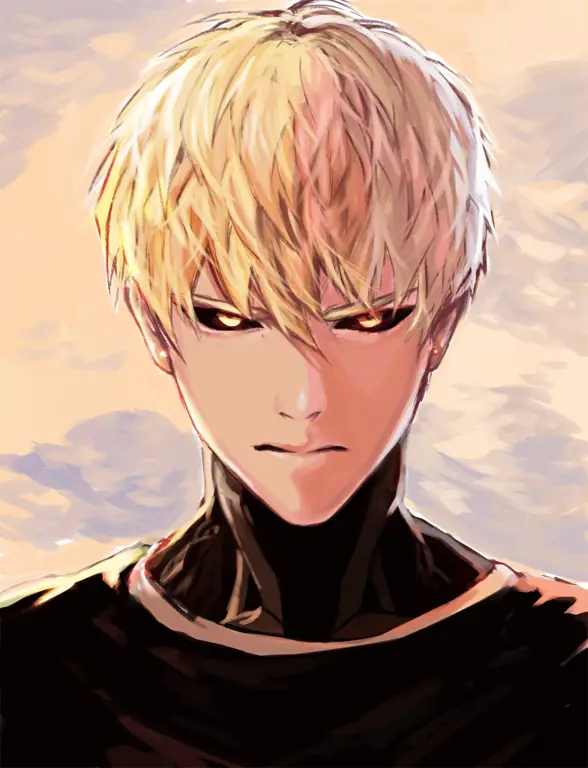 Gambar fanart Genos dari One Punch Man