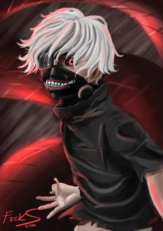 Gambar fanart Kaneki Ken dari Tokyo Ghoul