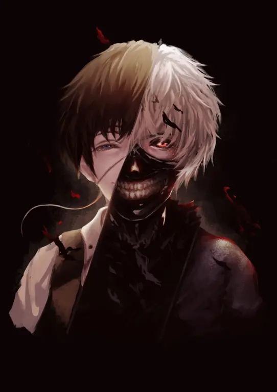 Gambar fanart Kaneki Ken dari penggemar Tokyo Ghoul