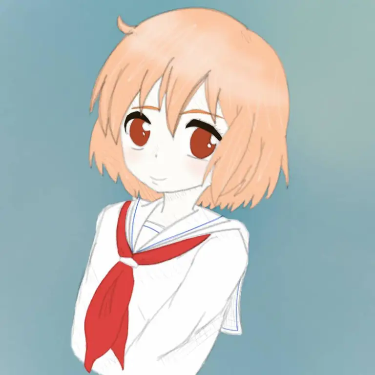 Gambar fanart Kotoura-san yang dibuat oleh penggemar.