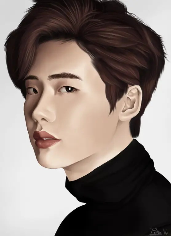 Gambar fanart Lee Jong Suk bergaya anime