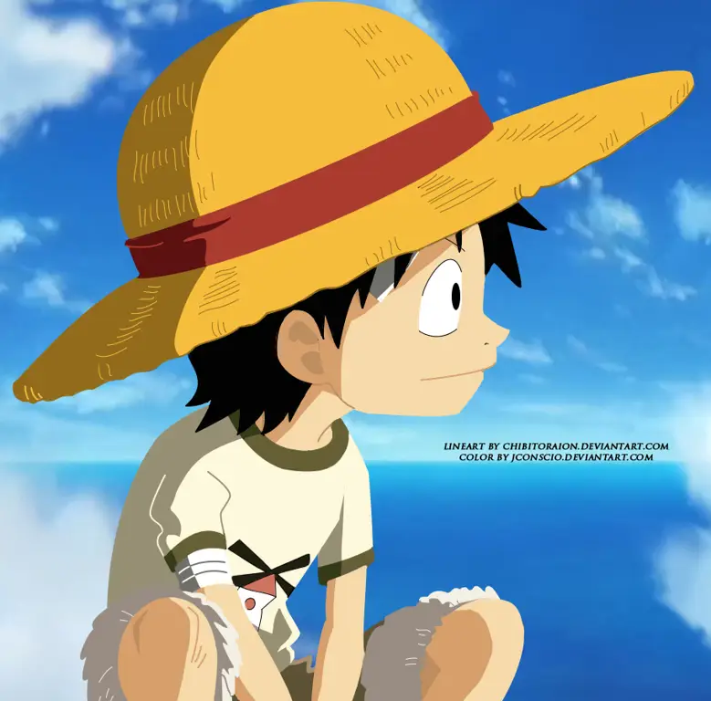 Gambar Fanart Luffy kecil dari Anime