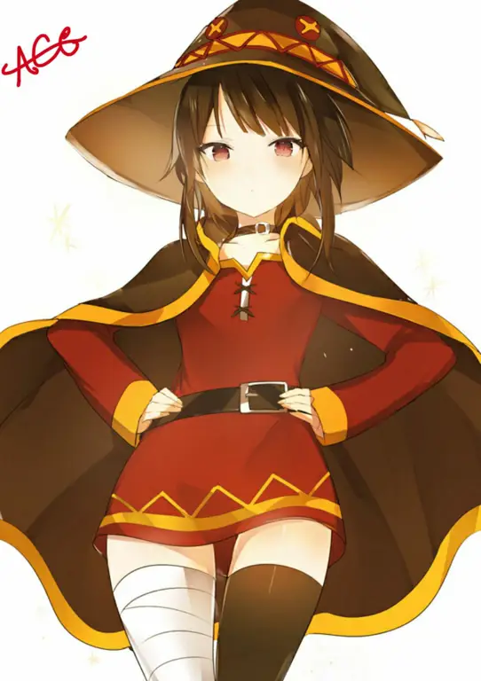 Gambar fanart Megumin dengan resolusi tinggi