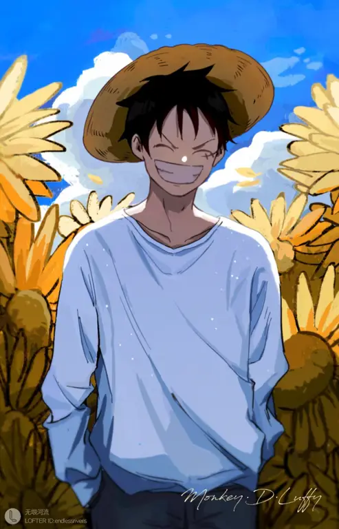 Gambar fanart Monkey D Luffy dengan resolusi tinggi