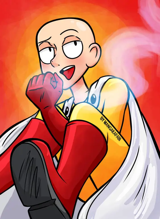 Gambar fanart Saitama dari One Punch Man