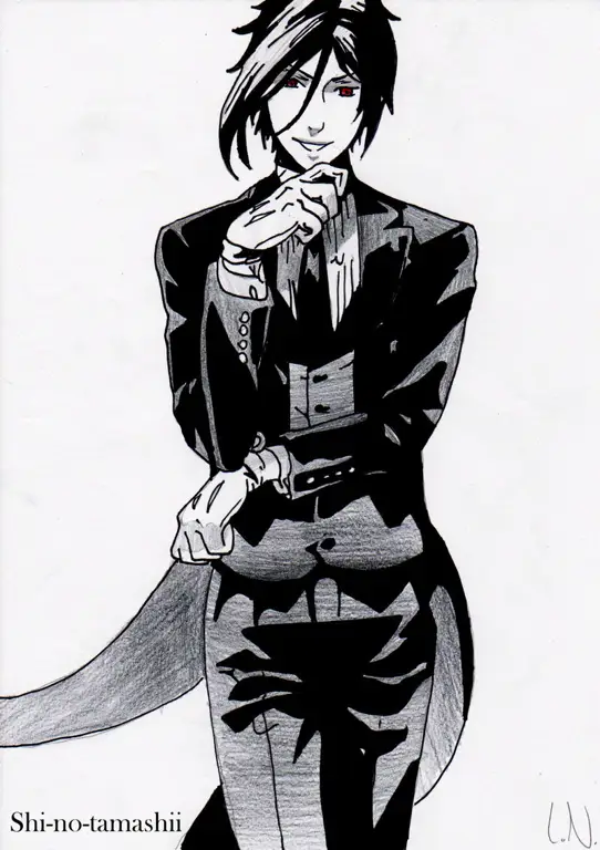 Gambar fanart Sebastian Michaelis dari Kuroshitsuji