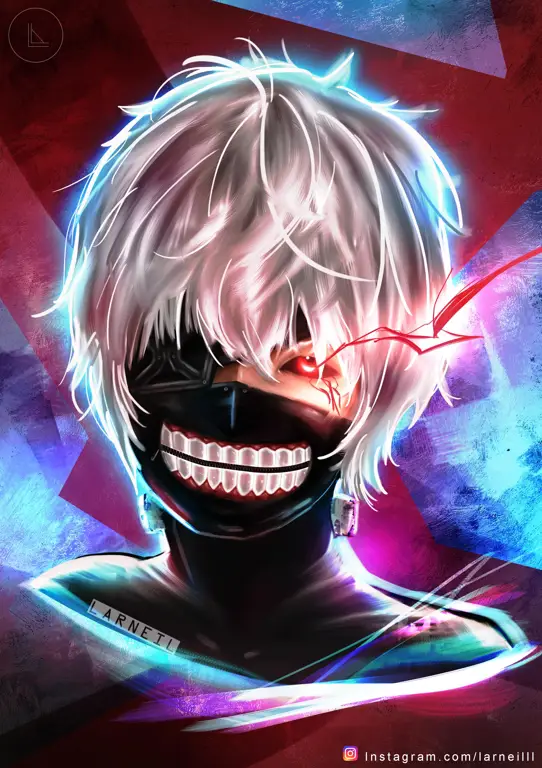 Gambar fanart Ken Kaneki yang positif dan mengharukan