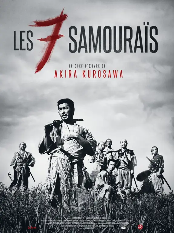 Poster film Seven Samurai karya Akira Kurosawa.