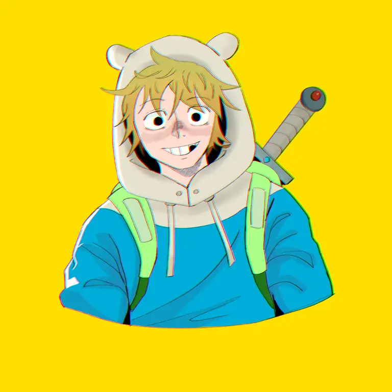 Finn si Manusia dari Adventure Time dalam gaya anime