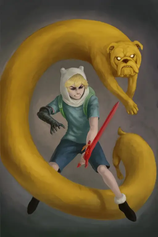 Finn dan Jake dalam sebuah petualangan di Adventure Time