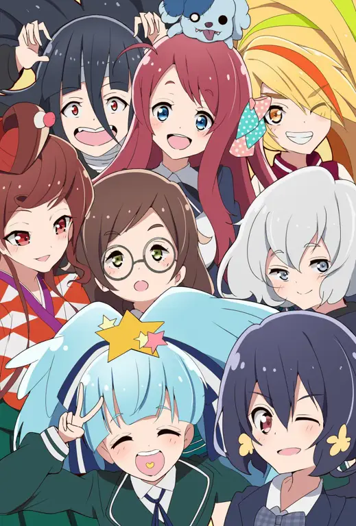 Para anggota Franchouchou dalam aksi panggung yang enerjik.