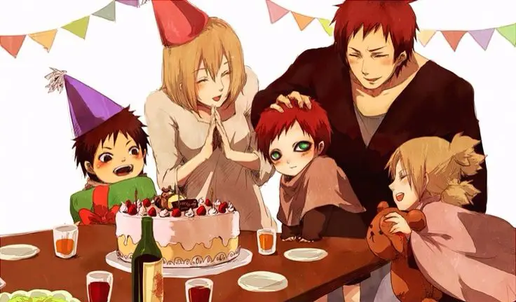 Gambar Gaara bersama keluarganya