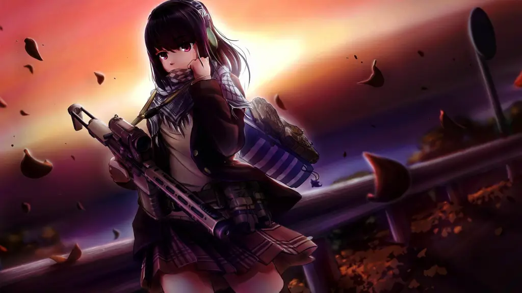 Gadis Anime Bermain Game Ilustrasi gadis anime bermain game