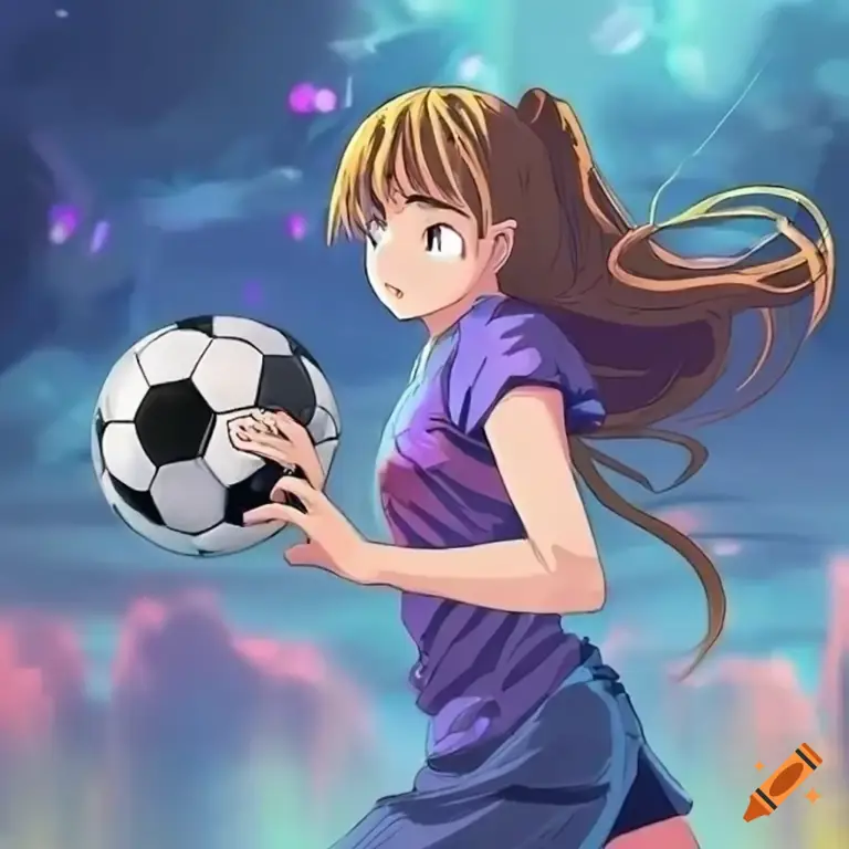 Gambar gadis anime bermain sepak bola