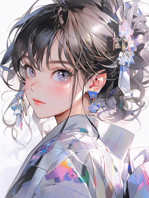 Ilustrasi gadis anime yang cantik dan menawan