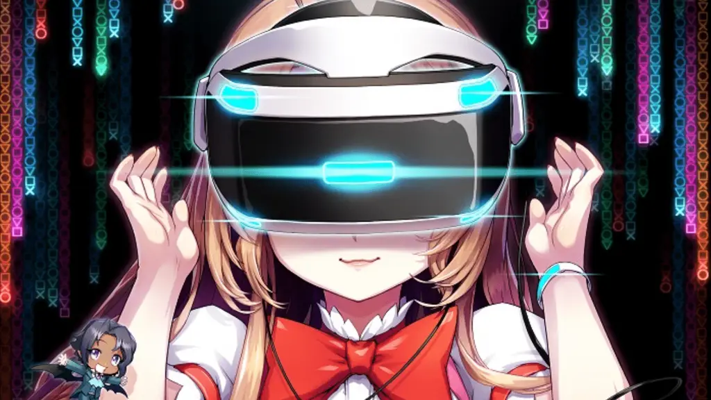 Ilustrasi gadis anime yang menggunakan headset VR