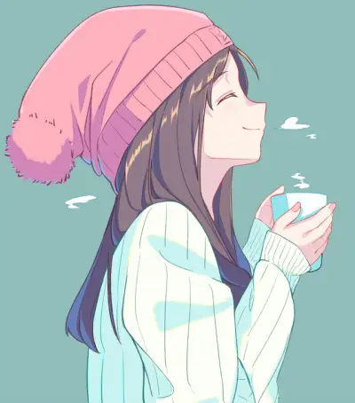 Gadis Anime Lucu Minum Susu Ilustrasi gadis anime lucu sedang minum susu