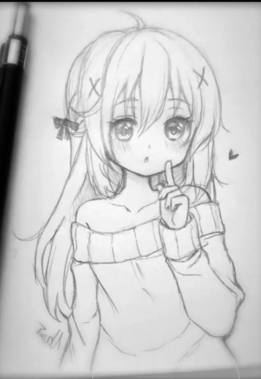 Gadis Anime Lucu Ilustrasi gadis anime yang lucu