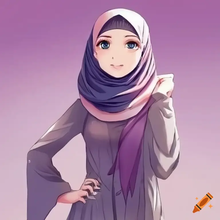 Gadis anime mengenakan hijab selama Ramadhan