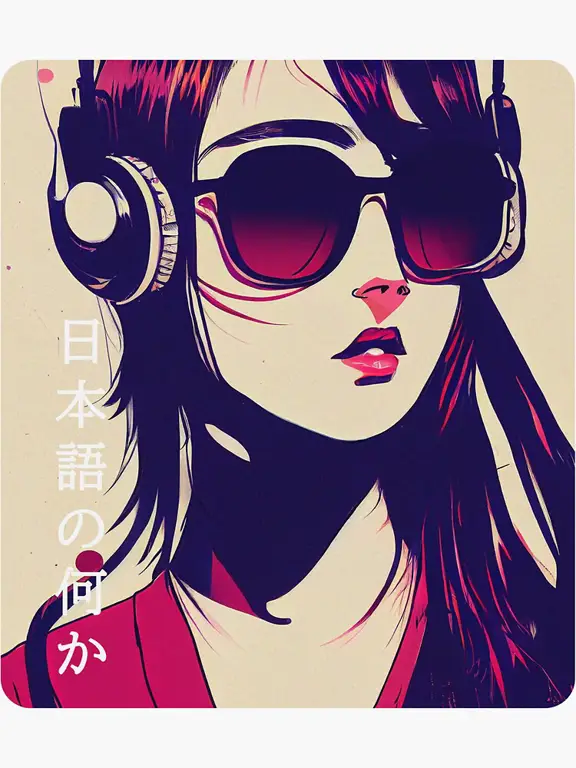 Ilustrasi seorang gadis anime dengan gaya pop art